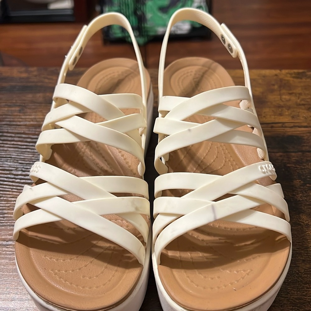 Platform Crocs sandals. Gently worn.